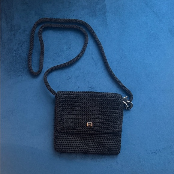 The Sak Handbags - The SAK Elegant Black Knit Crossbody Bag